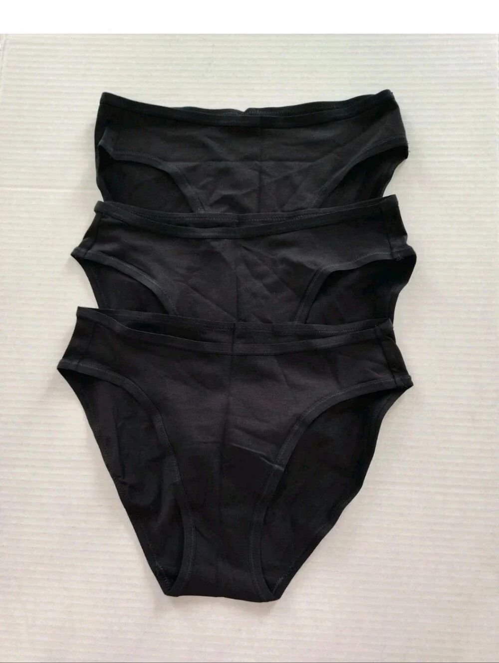Pact Organic Black Underwear Women's size XS Bikini Set of 3